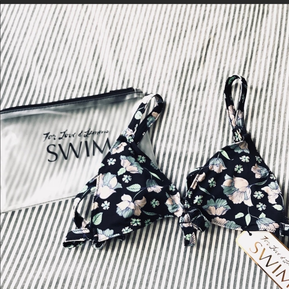 For Love & Lemons Strappy Tulipe Bikini Top